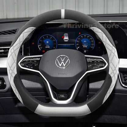 Suede Warm Car Steering Wheel Cover For Volkswagen Passat B8 B9 Tavendor Taos 2025 Heating Covers For Covers Auto Accessories