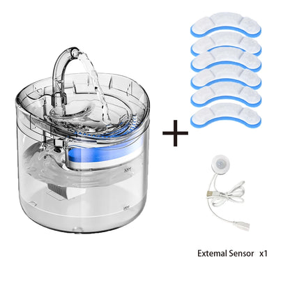 2L Pet Cat and Dog Drinker Activated Carbon Filter USB Powered Automatic Pet Feeder Motion Sensor Bowl Pet Silent Drinking Bowl