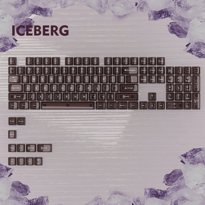 115 Keys Grey Fog Transparent Clear Keycaps Crystal PC Keycap RGB Shine Through Key Cap MDA Profile for MX Switch Keyboard