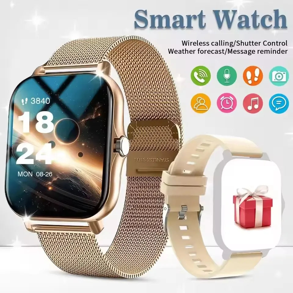 2026 New Smart Watch Bluetooth Call Fitness Tracker Heart Rate Sleep Record Outdoor Sport Watch for Android/IOS Men Women HT30