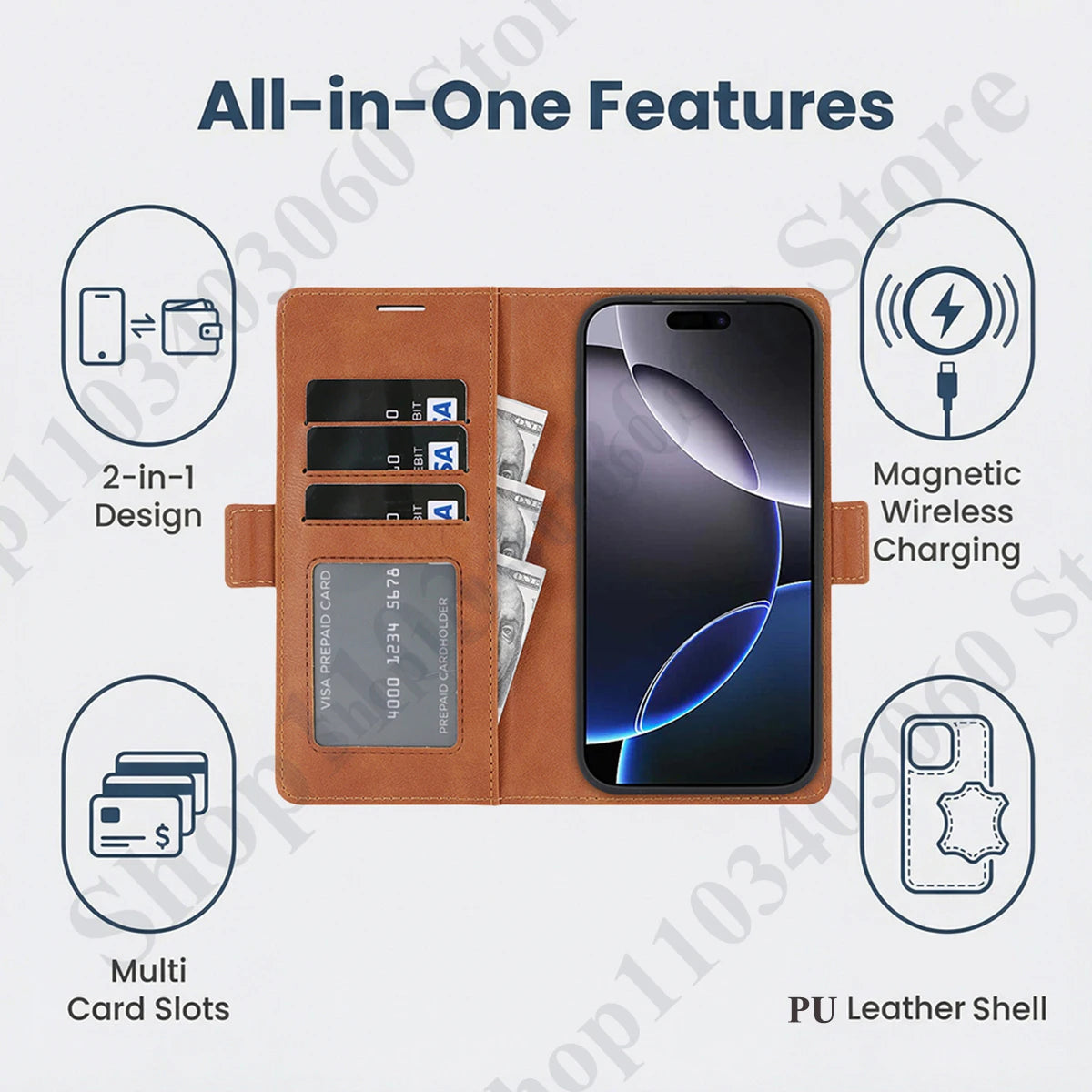 2 In 1 Leather Flip Case For Google Pixel 9 9pro 9A 10 10pro Pro XL 10A Cash Card Slots Holder Wireless Charging Phone Cover