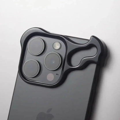 Irregular Metal Bumper Phone Case For IPhone 18 17 16 15 14 13 12 Pro Max Plus Lens Film Protect Bare Aluminum Shockproof Cover