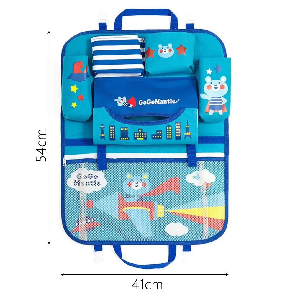 1Pcs New Large Capacity Car Seat Back Storage Bag Cartoon Multi-functional Seat Organizer Seat Hanging Bag Baby Kids Toys