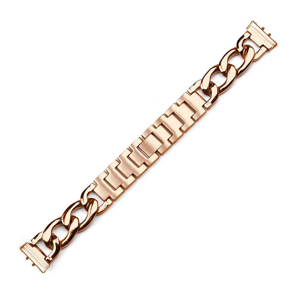 Thin Stainless Steel Strap for Samsung Galaxy Fit3 Single Row Fashion Denim Chain Bracelet Metal Chain Strap for Women