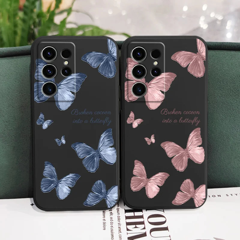 Little Butterfly Phone Case For Samsung Galaxy S24 S23 S22 S21 S20 S10 S10E S9 Ultra Plus FE Note 20 Ultra 10 9 Plus Cover