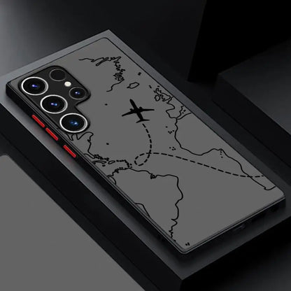 Line Airplane Topographic Back Phone Cover Case for Samsung Galaxy S9 S24 FE S22 Plus S25 Edge S21 S23 Ultra S20 S10