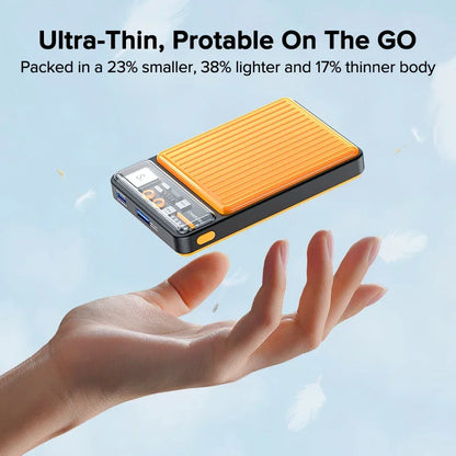 QOOVI Power Bank 22.5W Ultra-thin Portable Charger Powerbank 10000mAh Battery Fast Charging For iPhone 16 15 Xiaomi Samsung