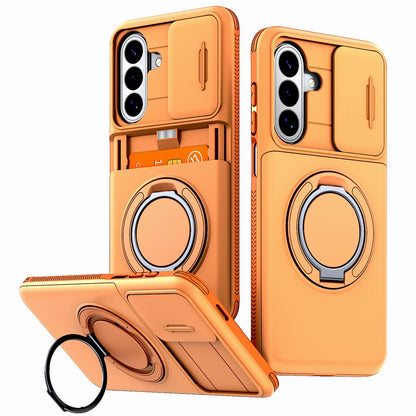 Shockproof Armor Case For Samsung Galaxy A57 A37 A17 A27 A56 A36 A26 A16 A55 A15 5G 4G S26 S25 S24 FE Plus Card Slot Stand Cover