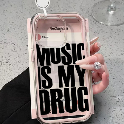 MUSIC IS MY DRUG Candy Phone Case For Samsung Galaxy S26 Ultra S25 S24 edge s22 s23 Plus FE A57 A54 A55 A16 A35 A36 A37 5G Cover