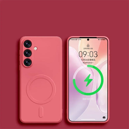 Original Liquid Silicone Magnetic Wireless Charge Case For Samsung Galaxy S26 S25 S24 S23 S22 Ultra For Magsafe Shockproof Cover