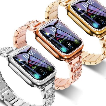 Chains Strap Case+Strap Metal Band Women Bracelet For Apple Watch 49mm 46mm 44mm 42mm 40 38mm for iWatch 10 9 8 7 6 5 SE 4 3 2 1