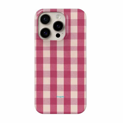 Retro Korean Plaid Cute Phone Case for IPhone 17 16 15 14 13 12 11 Air Pro Max X XS XR XSMax 7 8 Plus Glossy Film Hard PC Cover