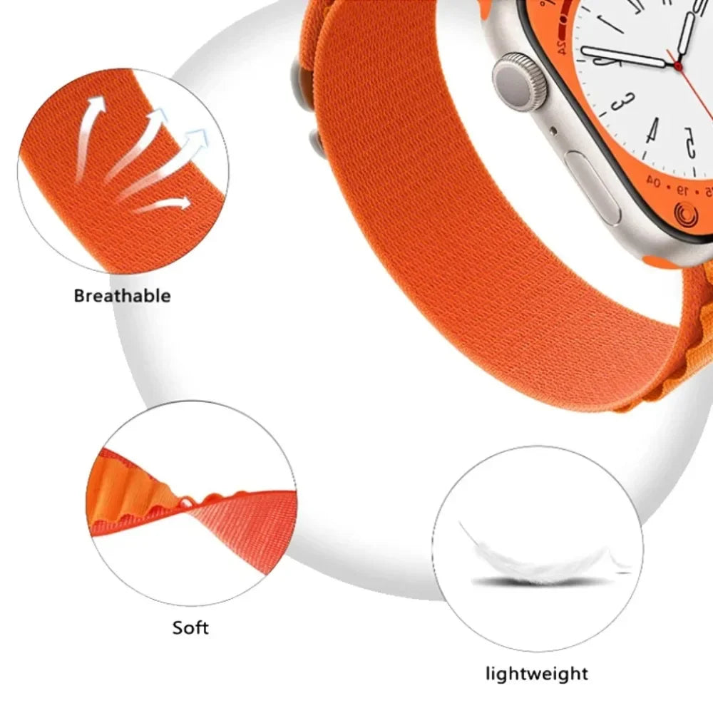 Nylon Loop Alpine Band for Apple Watch Strap Ultra 3 49mm 46mm 42mm 45mm 41mm 44mm 40mm Bracelet for iWtach SE 11 10 9 8 7 6 5 4