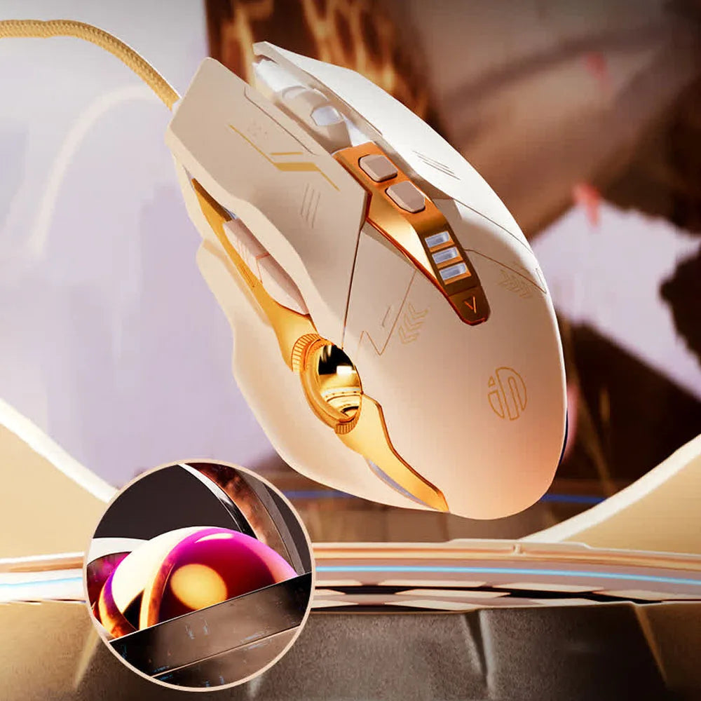Wired Gaming Mouse Silent RGB Backlit Pink Mice USB Optical Girl Gamer Mouse For Laptop PC Desktop Computer Office Gift