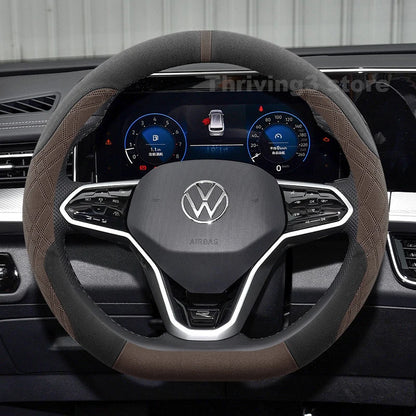 Suede Warm Car Steering Wheel Cover For Volkswagen Passat B8 B9 Tavendor Taos 2025 Heating Covers For Covers Auto Accessories