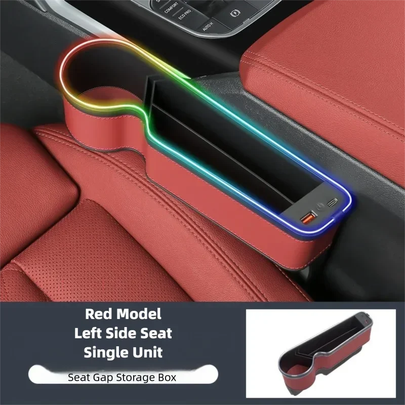 7 Color Led Car Seat Gap Filler Organizer Car Seat Pocket Gap Filler, Car Gap Organizer Storage Console Side Seat Gap Filler