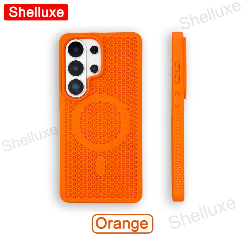 S26 Ultra Cooling Magnetic Case Shelluxe Breathable Mesh PC Hard Cases For Samsung Galaxy S26 S25 S24 S23 S22 Plus Ultra Cover