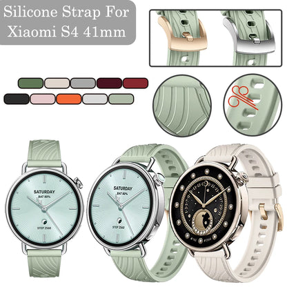 18mm Band for Xiaomi S4 41mm Sport Breathable Adjustable Band for Xiaomi S4 41mm Men Women Rubber Accessroeis Watch Strap
