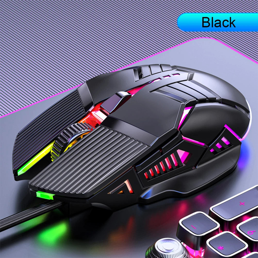 3200DPI Ergonomic Wired Gaming Mouse USB Computer Mouse Gaming RGB Backlit Gamer Mouse 6 Button LED Silent Mice for PC Laptop