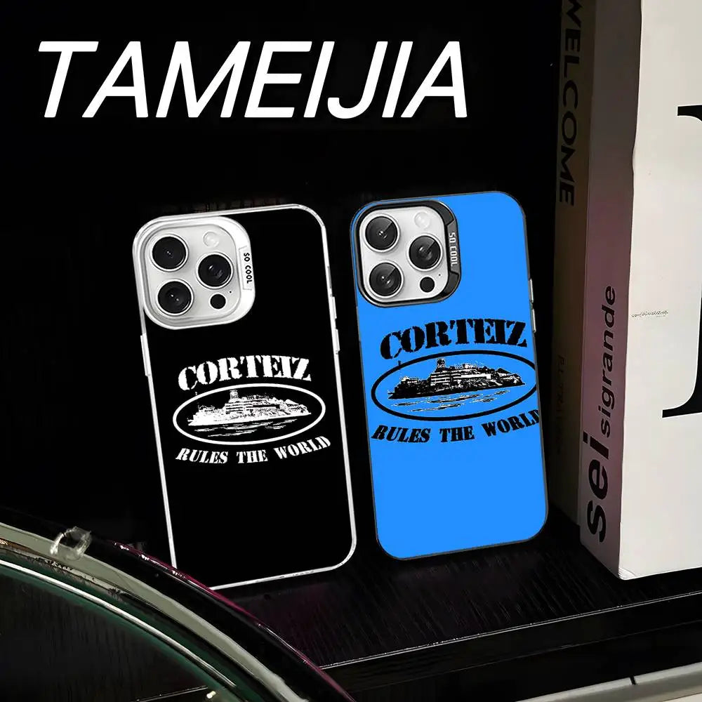 The World-C-Corteizs Phone Case For IPhone 17 16 15 14 13 12 11 Pro Max Plus Color Silver Cover
