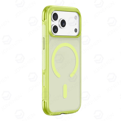 For Magsafe Anti-knock Airbag Matte Translucent Case For iPhone 16 17 18 Pro Max Rotate Magnetic Bracket Shockproof Armor Cover