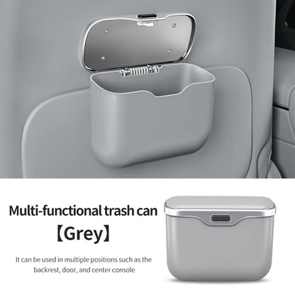 Luxury Portable Hanging Mini Car Trash Can Wastebasket Trash Car Interior Clip-on Storage Pouch Dry and Wet Use Hanging Storage