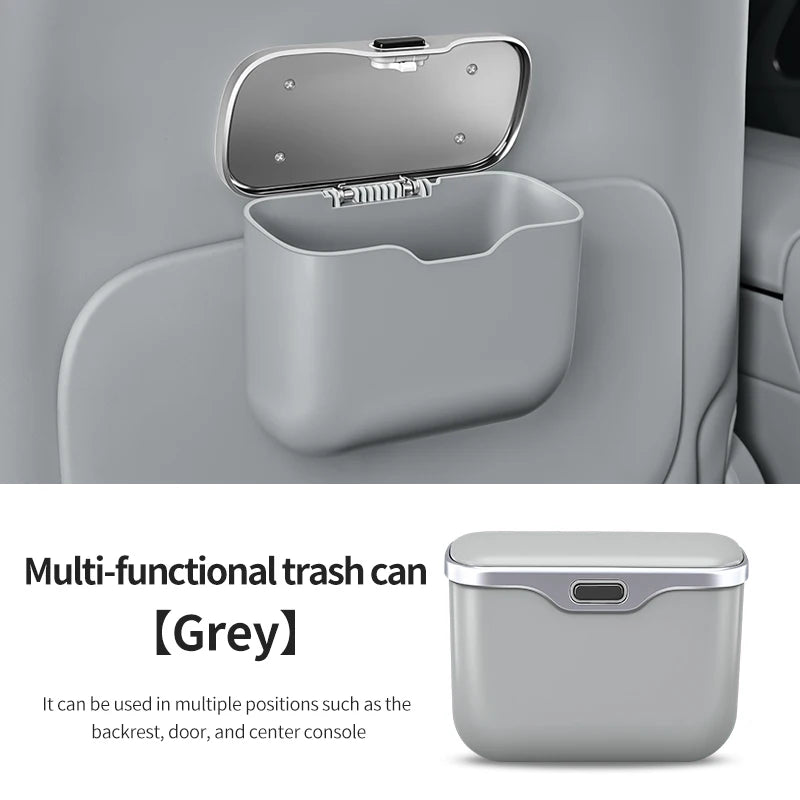 Luxury Portable Hanging Mini Car Trash Can Wastebasket Trash Car Interior Clip-on Storage Pouch Dry and Wet Use Hanging Storage
