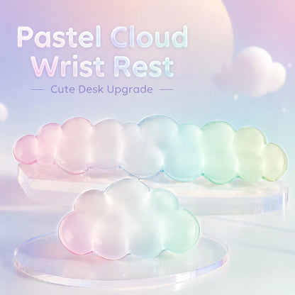 Cute Cloud Ergonomic Wrist Rest Silicone TPU Keyboard Mouse Pad Pressure Relief Comfort for Office Gaming Laptop Desktop Gift