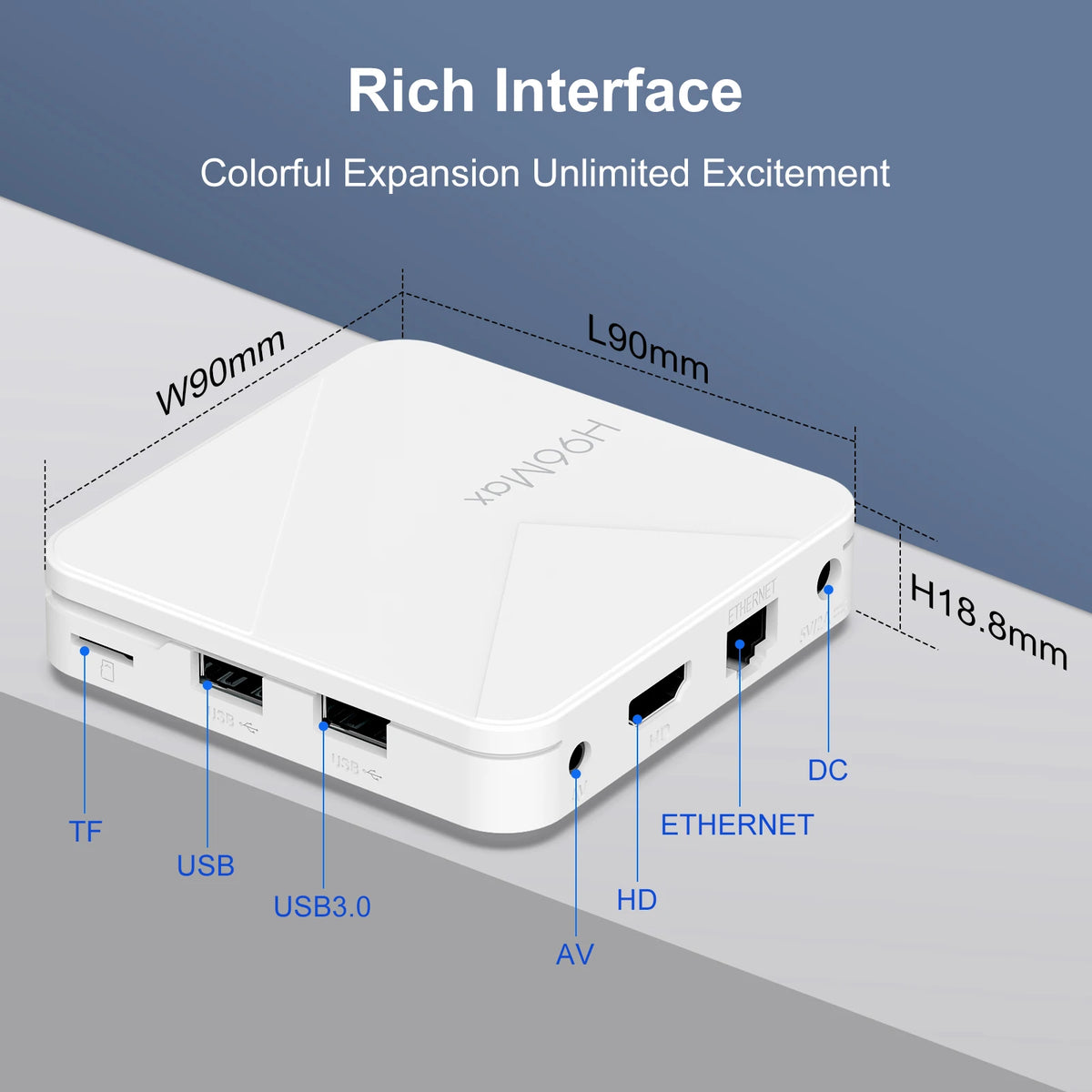 H96 Max Android 14 TV Box Rockchip RK3518 Quad Core 2.4G 5G Wifi6 BT 3D HD 100M LAN 8GB 16GB Voice Remote