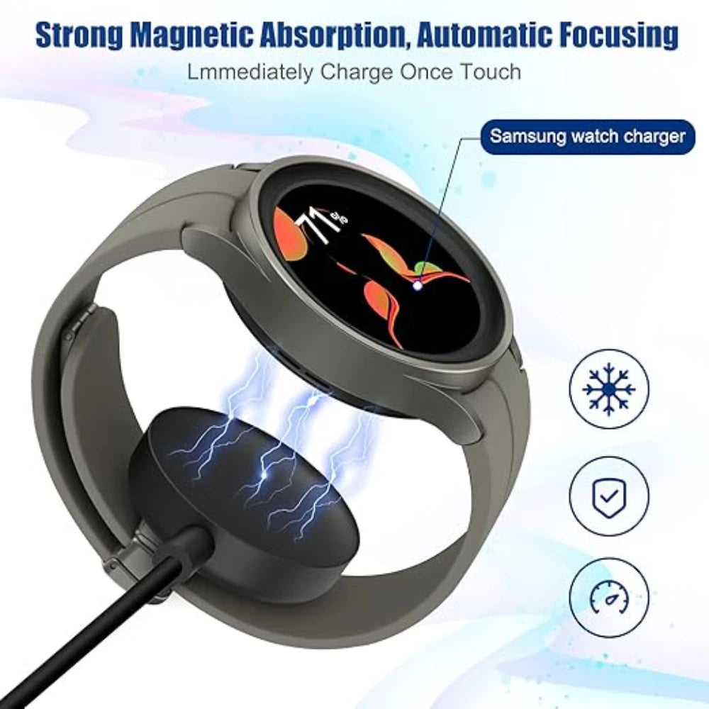 USB 2-in-1 Replacement Charger for Samsung Galaxy Watch Ultra/8/7/6/6 Classic/5 Pro USB-C Smartwatch and Phone Charger