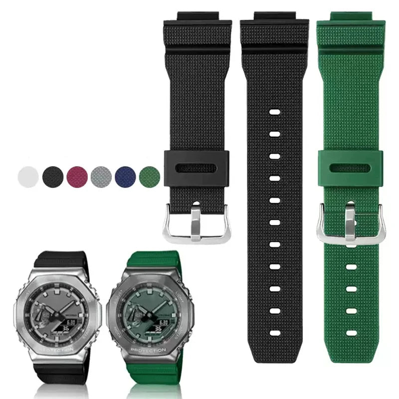 High quality rubber strap For Casio G-Shock GM2100 GA2100 DW5600GM GA 2100 DW6900 silicone waterproof strap 16mm bracelet