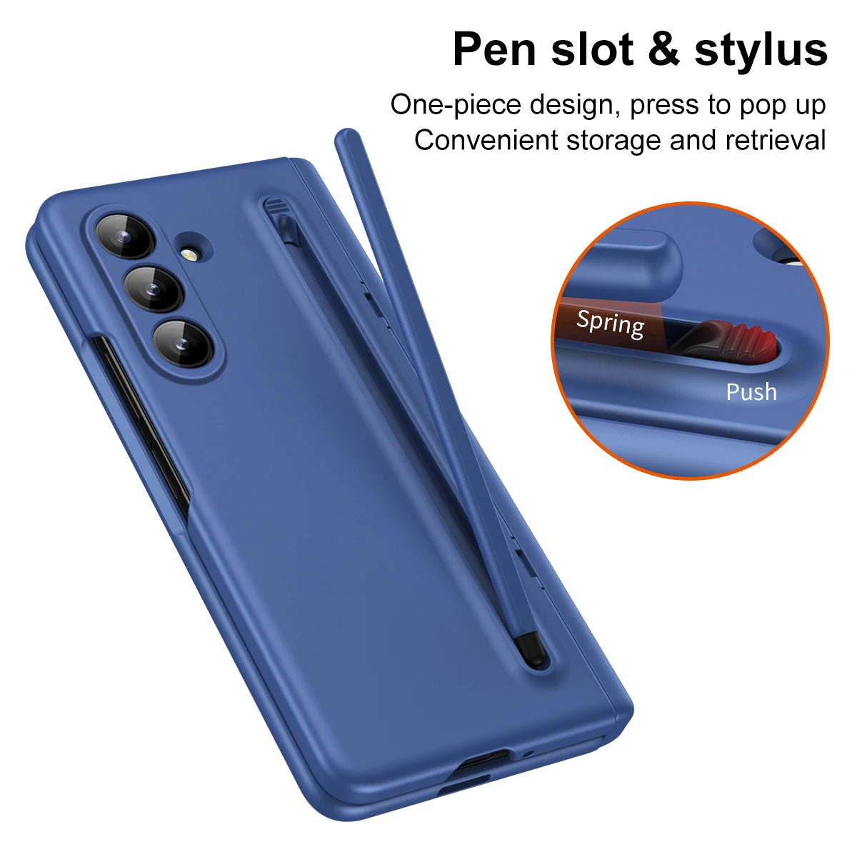 Hard Phone Hinge Protection Cover for Samsung Galaxy Z Fold 7 6 5 4 3 with Screen Protector Stand Bracket Pen Holder Slot Cover