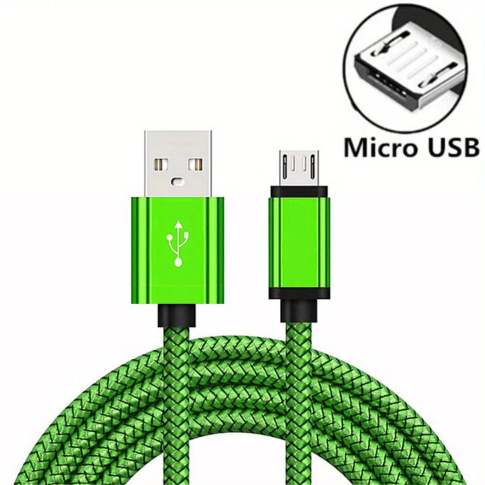 Micro USB Cable Data Sync 2A Fast Charging 1/3/5pcs Nylon Braided Charger Cable For Samsung Huawei HTC Android USB Micro Phone