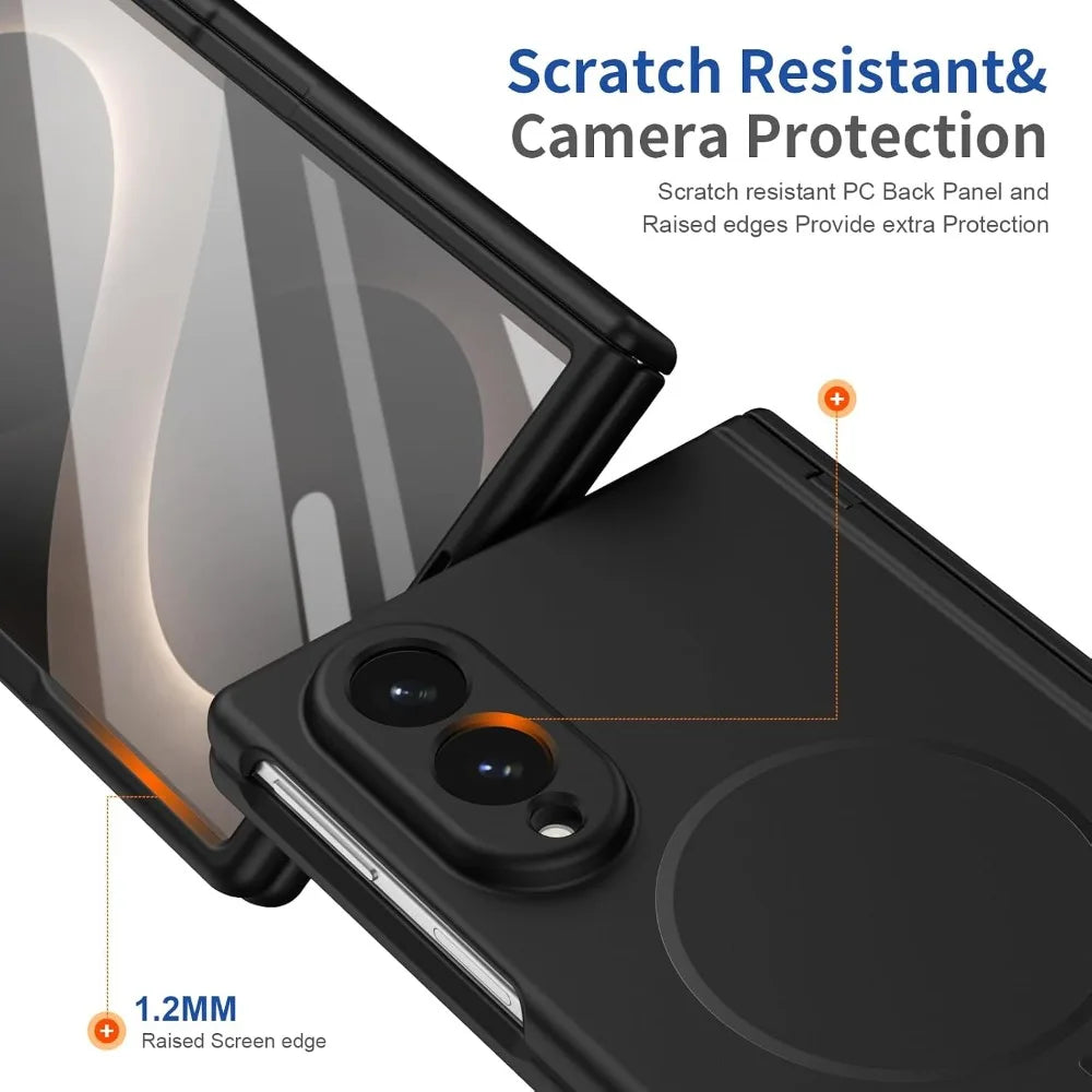 For Samsung Z Fold 8 Magsafe Case Built-in Screen Protector Skin Feel PC Full Body Cover for Samsung Galaxy Z Fold 8 Fold8 Cases