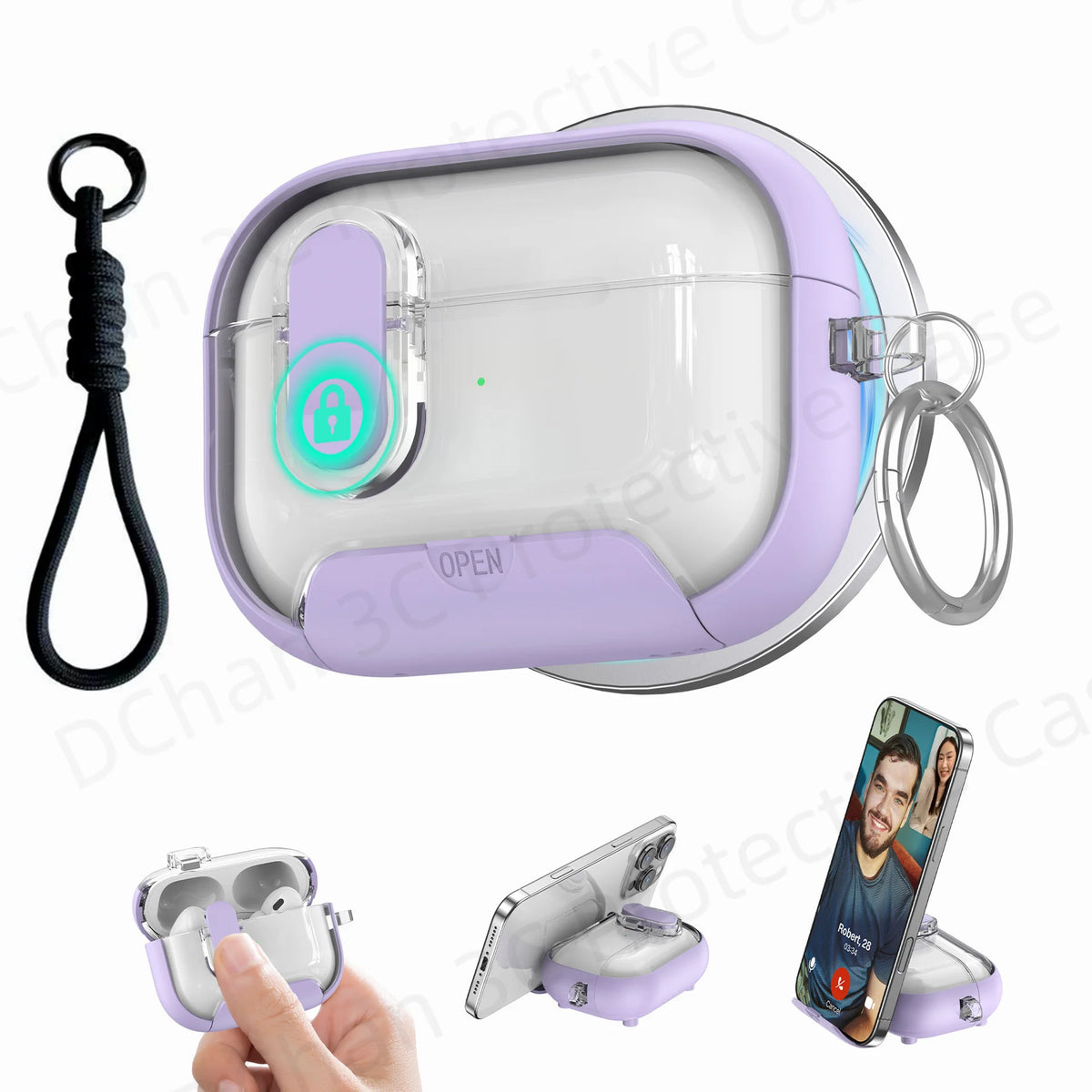 Cute Cover for AirPods 3 Pro 3/Airpod 4【 Compatible with MagSafe】Auto-Open Secure Lock Stand Cover for AirPods 5 2026 Earbuds