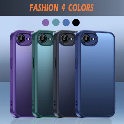 Retro Case for iPhone 17e / 16e , Hard PC Translucent Matte Back & Soft TPU Side Shockproof Proteciton cover for Apple iPhone17e
