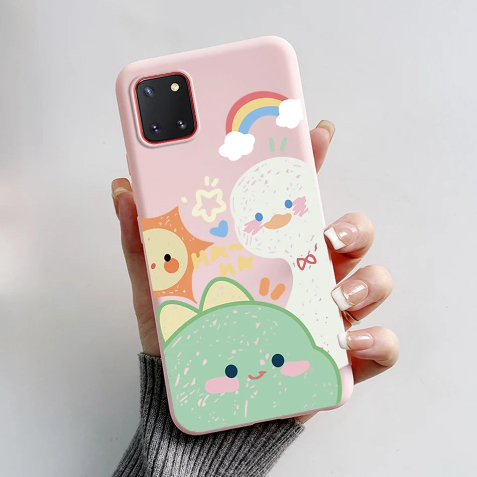 For Samsung Galaxy Note10 Lite Case SM-N770F 6.7'' Cute Bear Cartoon Cat Cover Soft TPU Phone Case For Samsung Note 10 Lite Bags