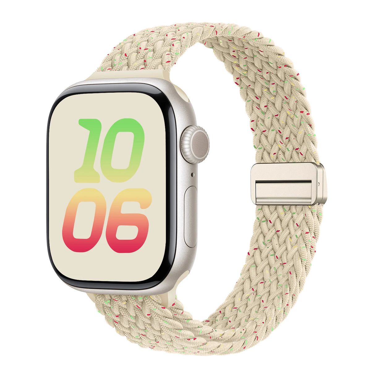 Braided Loop for Apple Watch 38 40 41 42 44 45 46 49mm for Woman Magnetic Nylon Elastic Replacement for Iwatch Series10 9 8 7 6