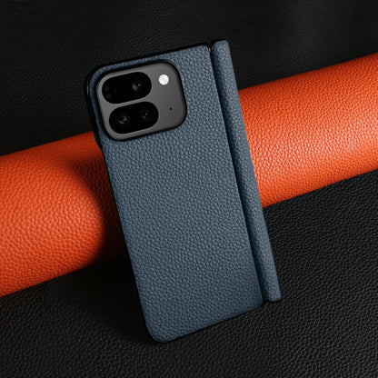 For Google Pixel 9 Pro Fold Case Genuine Leather Cover Pixel 10 Pro Fold Capa Protective Etui Back Coque Carcasa Without Front