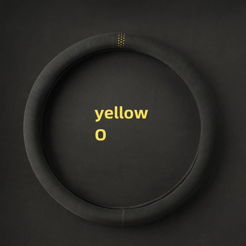 Suede Cover for All Seasons Auto Steering Wheel Cover Ultra-thin Non-slip D-shaped Round Breathable Car Steering Wheel Protector
