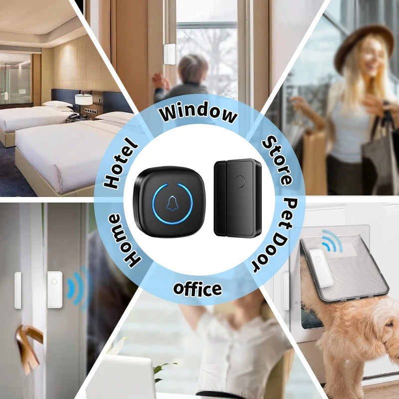 Split type Door And Window Sensor Wireless Door Magnet Sensor 60 Songs Home Protection Security Anti-Theft Alarm Volume Reminder