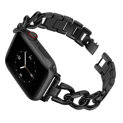 Luxury Metal Chain Strap for Apple Watch Band 45mm 44 49 38 40 41 42mm Stainless Steel Women Bracelet for iWatch 9 8 7 SE 6 5 4