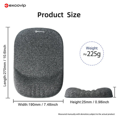 EXCO Silicone Wrist Rest Mouse Pad Large Non-Slip PU Base Ergonomic Support Mousepad for Office Pain Relief Laptop Computer Home