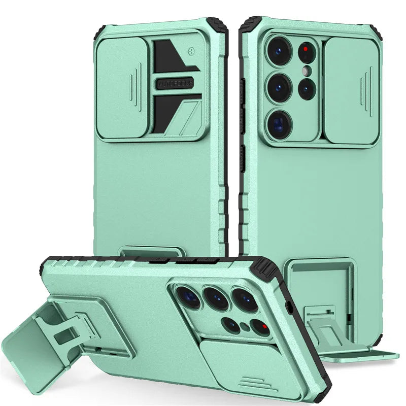 Shockproof Armor Funda For Samsung Galaxy S20 FE S21 S22 S23 S24 Plus Note 20 S25 Edge S26 Ultra 5G Slide Lens Protect Case