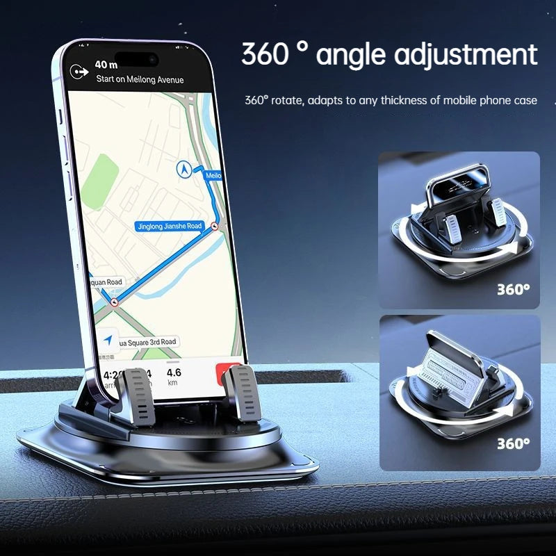 2026 New Car Phone Mount Anti Slip Silicone Dashboard Phone Holder 360-Degree Free Rotation Universal Head-Up Navigation Holder