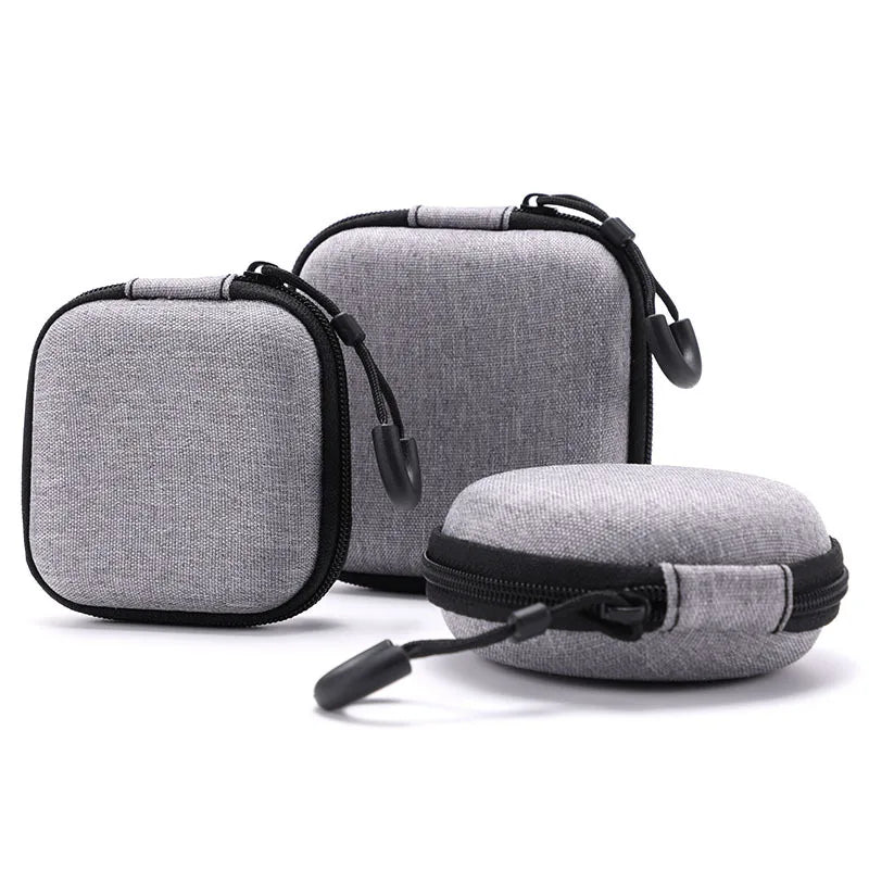 Portable Zipper Earphone Case Bag for Airpod Earpods KZ BA10 AS10 ES4 Charging Cable Accessories Mini Carrying Storage Bag Pouch