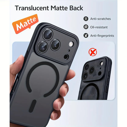 Original Case For iPhone 17 Air 16 15 14 13 12 17 Pro Max Plus For Magsafe Magnetic Wireless Charge Lens Protector Matte Cover