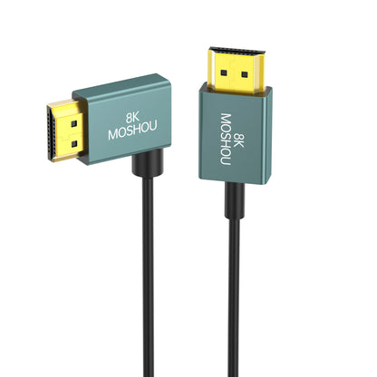 MOSHOU Ultra Thin 8K HDMI 2.1 90 Degree Down Angle Cable Flexible Slim High Speed Cord Support 4K@120Hz 8K@60Hz for TV HDTV PS5