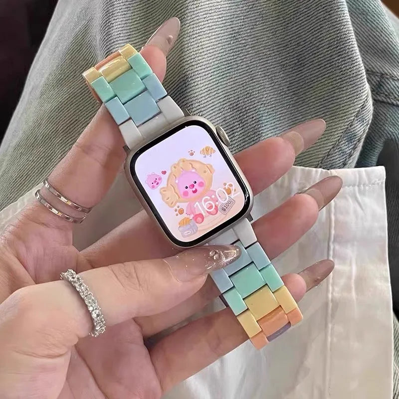 New Laser Transparent Strap for Apple Watch Band 44mm 40 41 45 38 49 46 42mm Correa Bracelet iWatch Series 12 11 10 9 8 7 6 5 4