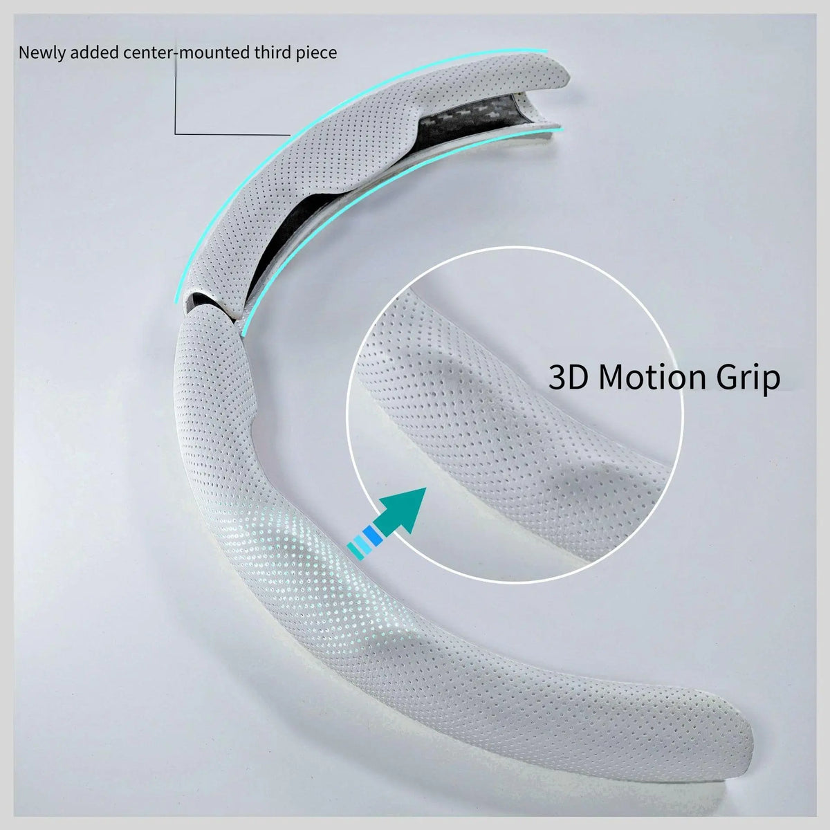 3Pcs Perforated Leather Breathable Anti-Slip Sweat-Absorbing Universal Car Steering Wheel Cover Auto Accessories